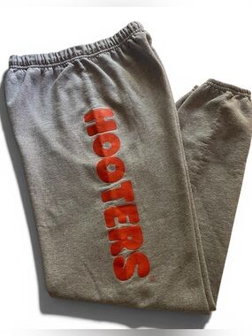 Hooters Gray Joggers with Orange Vertical Logo Size M